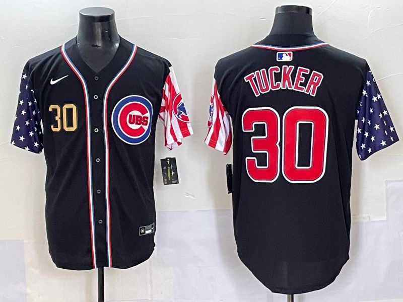 Men 2025 Chicago Cubs #30 Tucker Black National Flags Nike MLB Jersey style 3